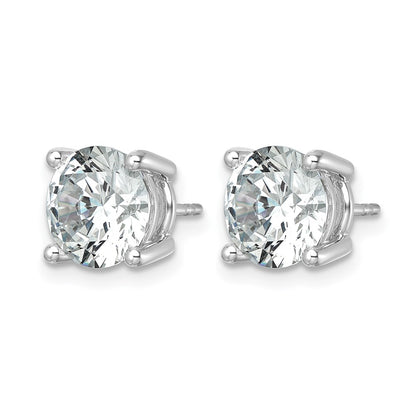14K White Gold 7 Ctw Lab Grown Diamond Vs/Si+ G+ Round 4 Prong Heavy Wt. Stud Earrings