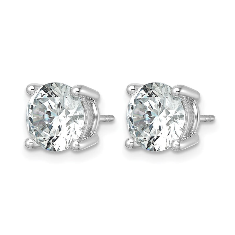 14K White Gold 7 Ctw Lab Grown Diamond Vs/Si+ G+ Round 4 Prong Heavy Wt. Stud Earrings
