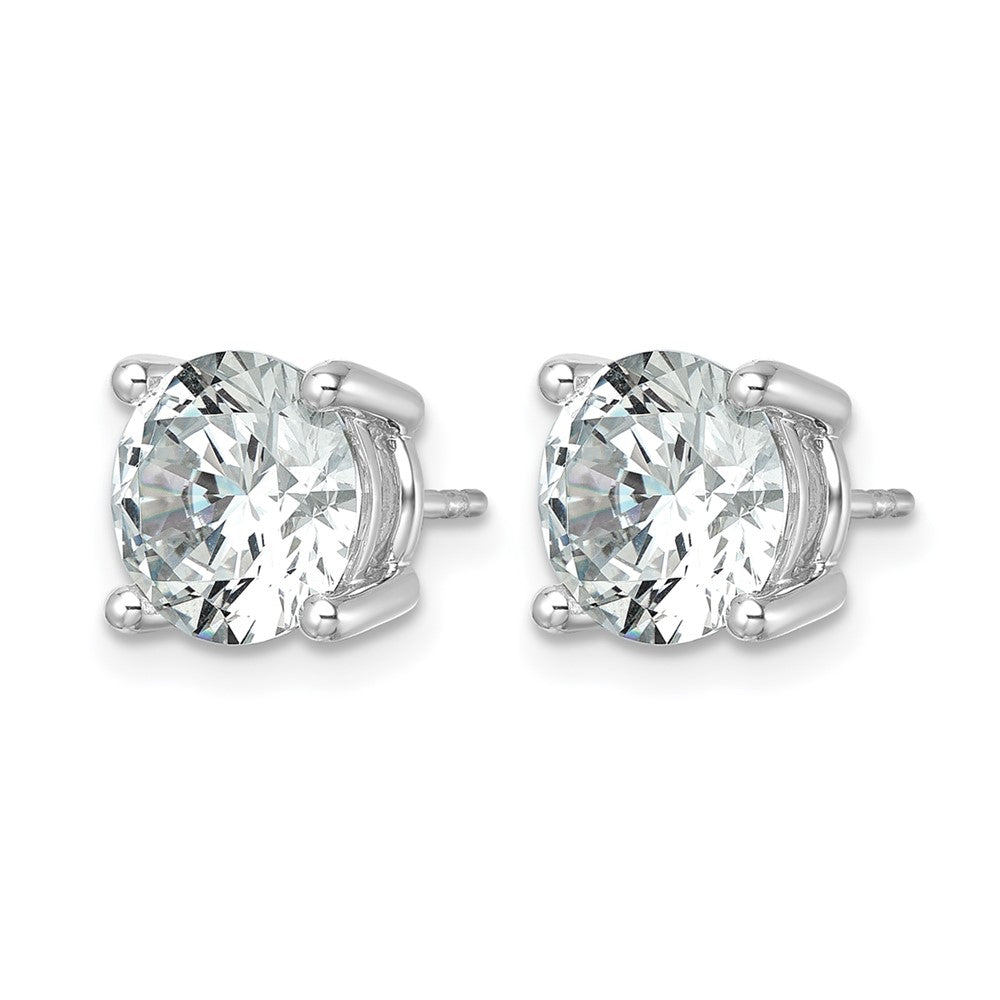 14K White Gold 7 Ctw Certified Lab Grown Diamond Vs/Si+ G+ Round 4 Prong Heavy Wt. Stud Earrings