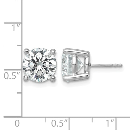 14K White Gold 7 Ctw Certified Lab Grown Diamond Vs/Si+ G+ Round 4 Prong Heavy Wt. Stud Earrings