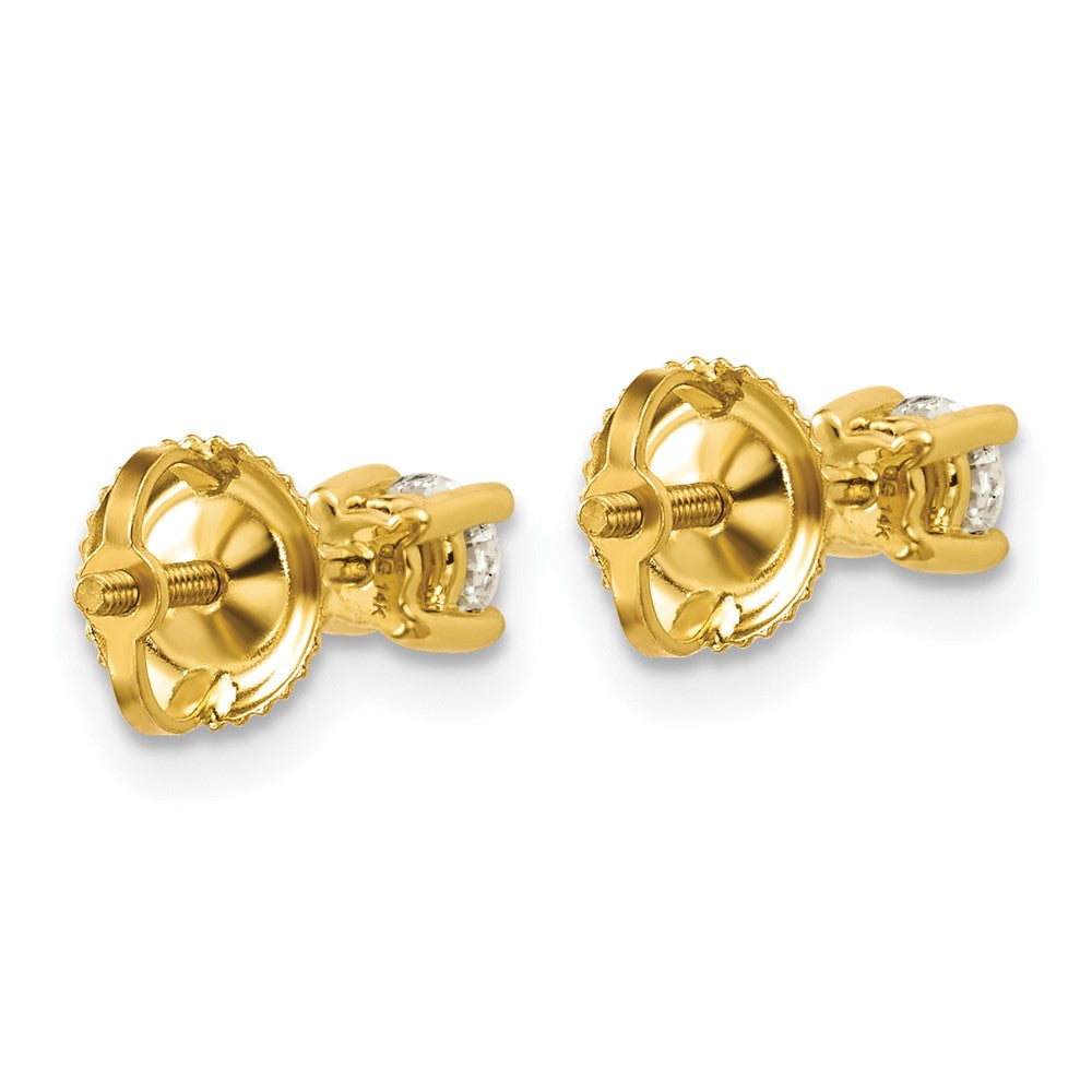 14k Yellow Gold 1/3 ctw Certified Lab Grown Diamond VS/SI+ G+ Round 4 Prong Heavy Wt. Screwback Stud Earrings