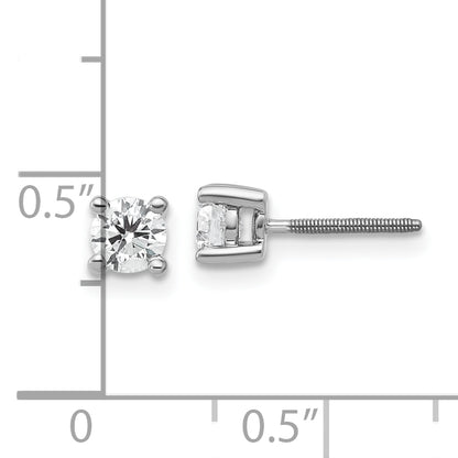 14k White Gold 1/2 ctw Lab Grown Diamond VS/SI+ G+ Round 4 Prong Heavy Wt. Screwback Stud Earrings