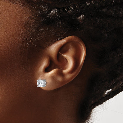 14K White Gold 2 Ctw Certified Lab Grown Diamond Vs+ F+ Round 4 Prong Heavy Wt. Screwback Stud Earrings