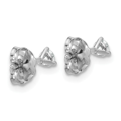 14K White Gold 1/5 Ctw Lab Grown Diamond Vs+ F+ Round 3 Prong Heavy Wt. Stud Earrings
