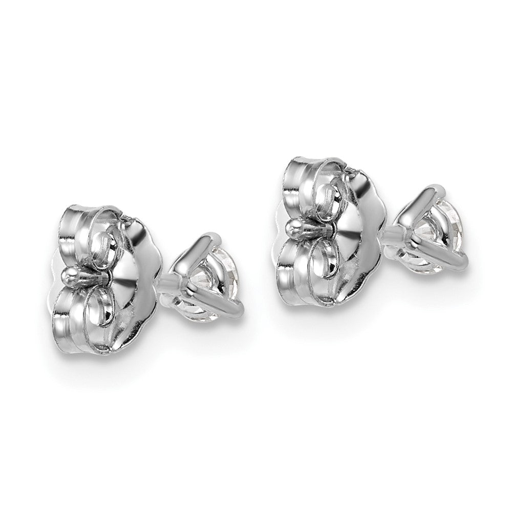 14K White Gold 1/4 Ctw Certified Lab Grown Diamond Vs+ F+ Round 3 Prong Heavy Wt. Stud Earrings