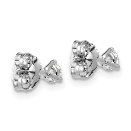 14K White Gold 1/4 Ctw Certified Lab Grown Diamond Vs+ F+ Round 3 Prong Heavy Wt. Stud Earrings