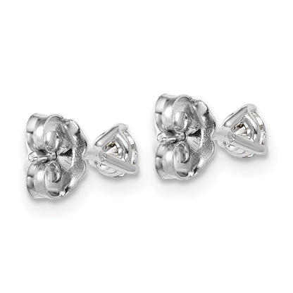 14K White Gold 1/3 Ctw Lab Grown Diamond Vs+ F+ Round 3 Prong Heavy Wt. Stud Earrings