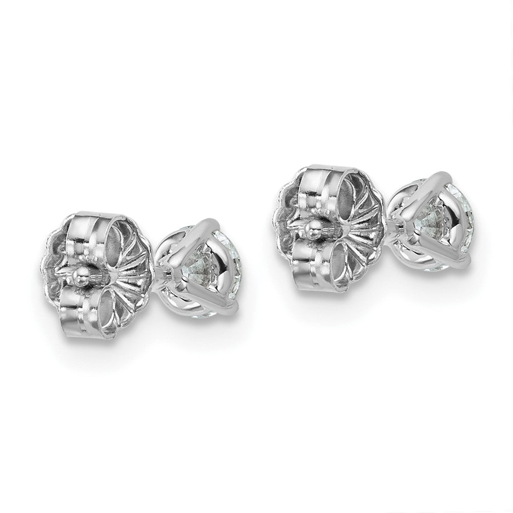 14k White Gold 1/2 Ct. Certified Lab Grown Diamond VS/SI+ G+ Round Three Prong Stud Post Earrings