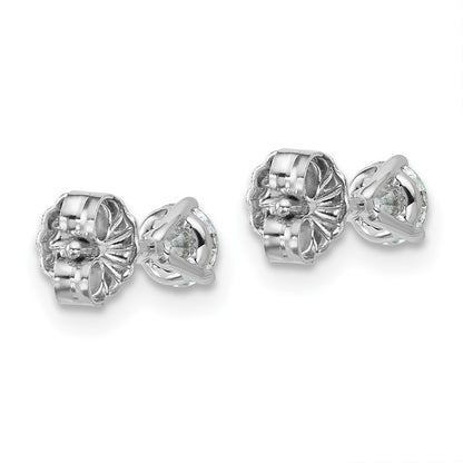 14k White Gold 1/2 Ct. Certified Lab Grown Diamond VS/SI+ G+ Round Three Prong Stud Post Earrings