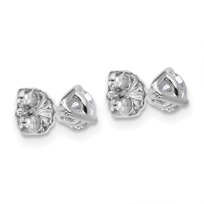14k White Gold 2/3 ct Lab Grown Diamond VS/SI+ G+ Round Three Prong Stud Post Earrings