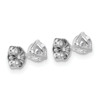 14k White Gold 3/4 ct Lab Grown Diamond VS/SI+ G+ Round Three Prong Stud Post Earrings