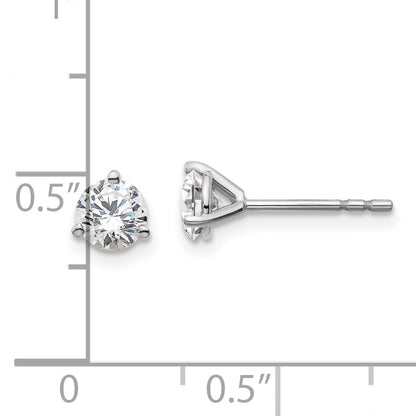 14k White Gold 3/4 ct Lab Grown Diamond VS/SI+ G+ Round Three Prong Stud Post Earrings
