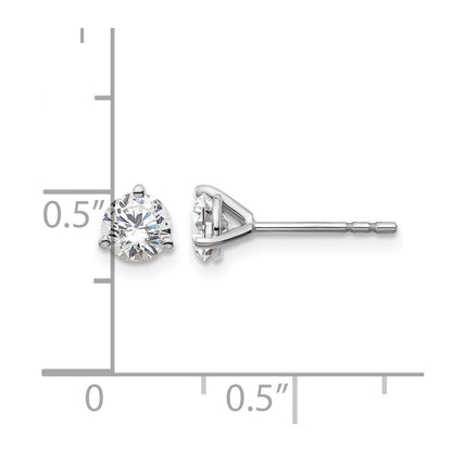 14K White Gold 3/4 Ctw Lab Grown Diamond Vs+ F+ Round 3 Prong Heavy Wt. Stud Earrings
