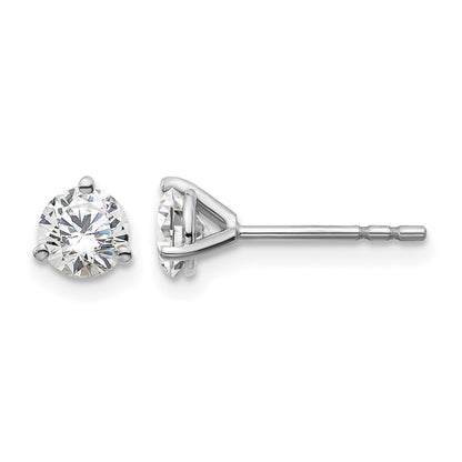 14k White Gold 3/4 ctw Certified Lab Grown Diamond VS/SI+ G+ Round 3 Prong Heavy Wt. Stud Earrings
