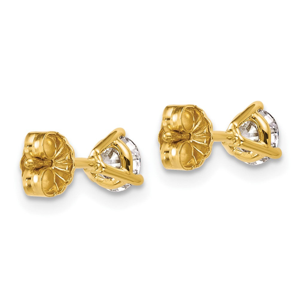 14k Yellow Gold 3/4 ctw Certified Lab Grown Diamond VS/SI+ G+ Round 3 Prong Heavy Wt. Stud Earrings