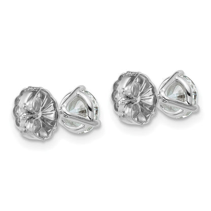 14k White Gold 1 1/2 ctw Lab Grown Diamond VS/SI+ G+ Round 3 Prong Heavy Wt. Stud Earrings