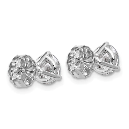 14K White Gold 2 1/2 Ctw Certified Lab Grown Diamond Vs+ F+ Round 3 Prong Heavy Wt. Stud Earrings