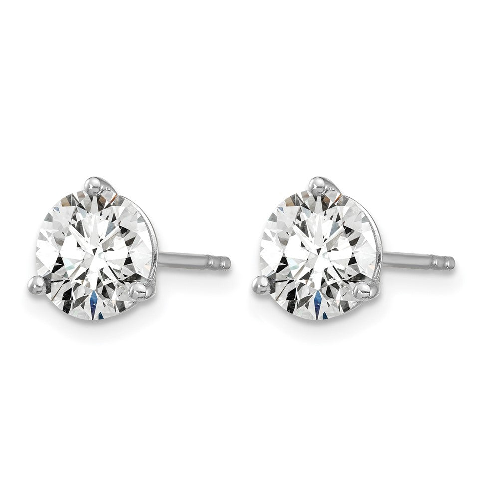 14k White Gold 4 ctw Lab Grown Diamond VS/SI+ G+ Round 3 Prong Heavy Wt. Stud Earrings