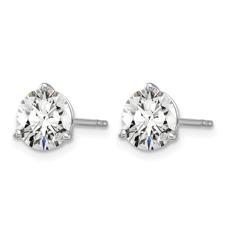 14k White Gold 4 ctw Lab Grown Diamond VS/SI+ G+ Round 3 Prong Heavy Wt. Stud Earrings