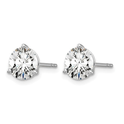 14K White Gold 4 Ctw Certified Lab Grown Diamond Vs+ F+ Round 3 Prong Heavy Wt. Stud Earrings