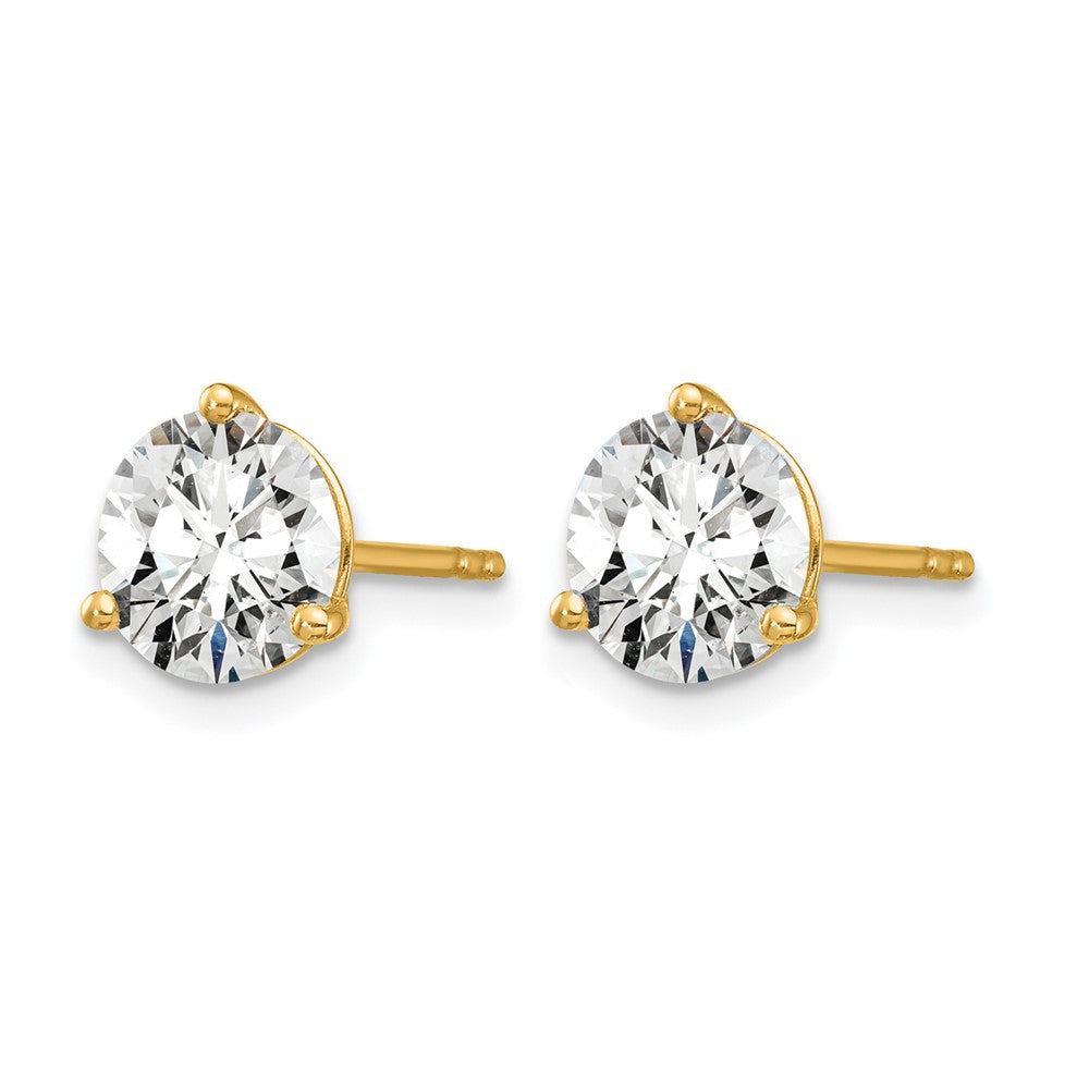 14k Yellow Gold 4 ctw Lab Grown Diamond VS/SI+ G+ Round 3 Prong Heavy Wt. Stud Earrings