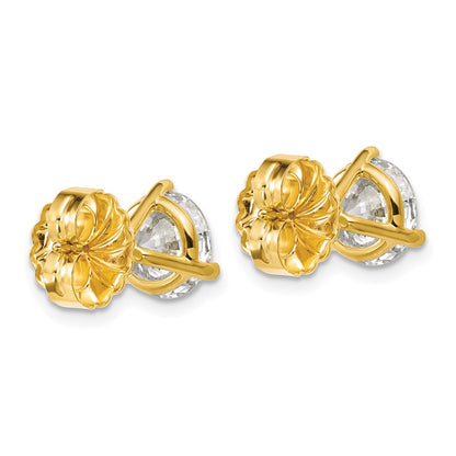 14k Yellow Gold 4 ctw Lab Grown Diamond VS/SI+ G+ Round 3 Prong Heavy Wt. Stud Earrings