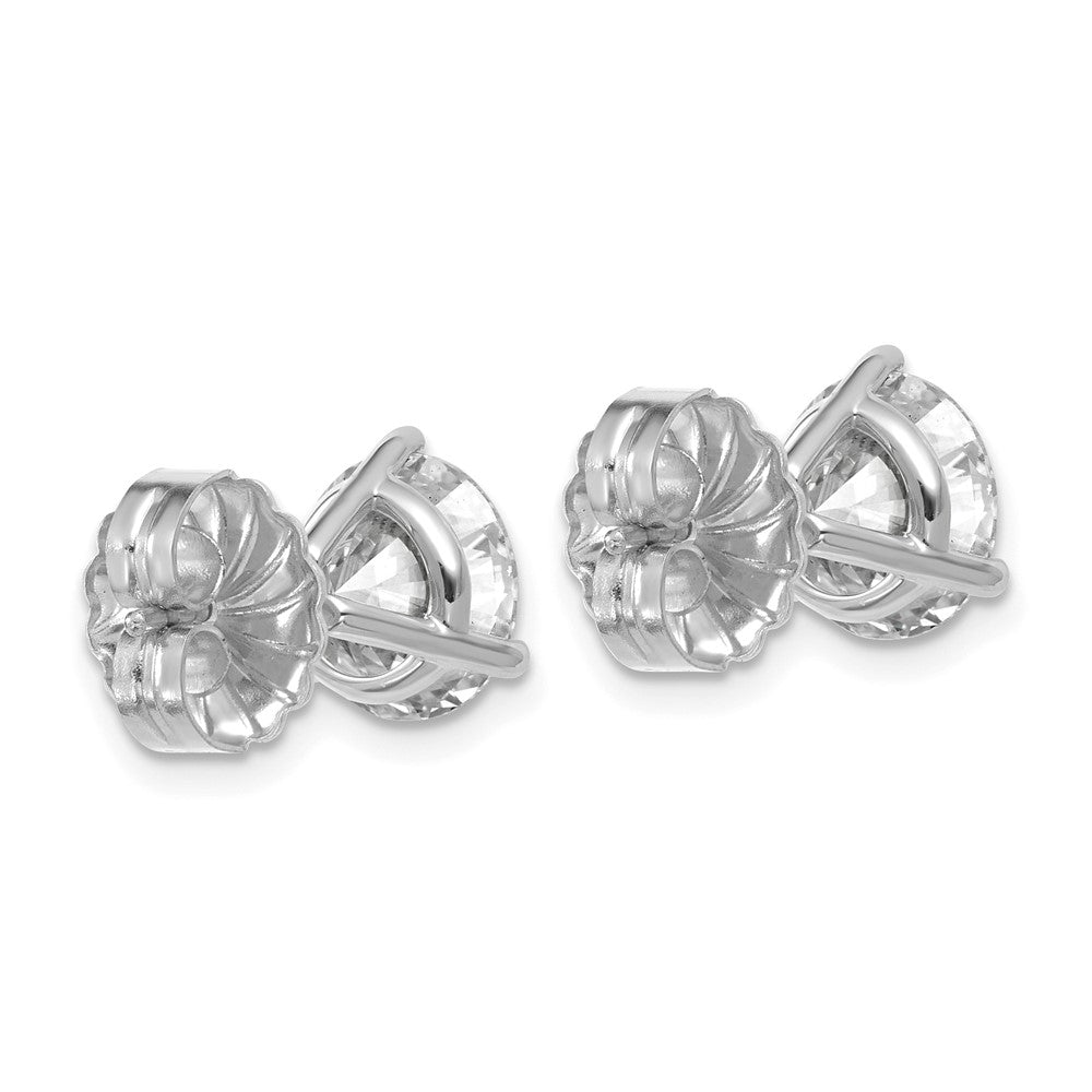 14k White Gold 5 Ct. Certified Lab Grown Diamond VS/SI+ G+ Round Three Prong Stud Post Earrings