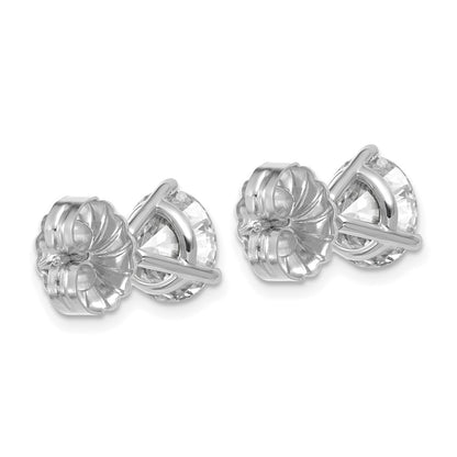 14k White Gold 5 Ct. Certified Lab Grown Diamond VS/SI+ G+ Round Three Prong Stud Post Earrings