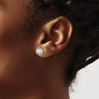 14k Yellow Gold 5 Ct. Lab Grown Diamond VS/SI+ G+ Round Three Prong Stud Post Earrings