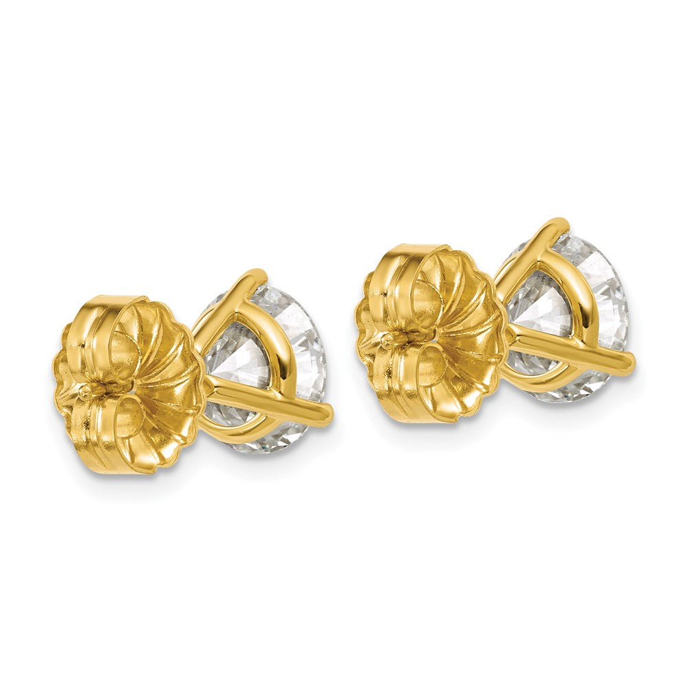 14k Yellow Gold 5 ctw Certified Lab Grown Diamond VS/SI+ G+ Round 3 Prong Heavy Wt. Stud Earrings