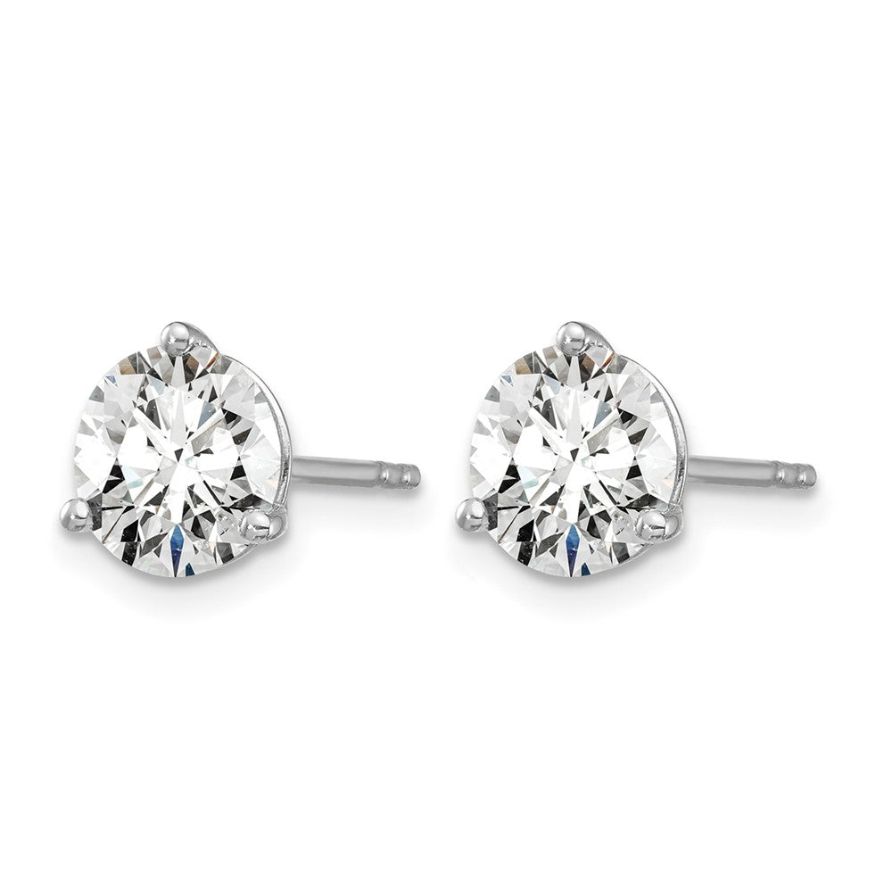 14K White Gold 6 Ctw Certified Lab Grown Diamond Vs+ F+ Round 3 Prong Heavy Wt. Stud Earrings