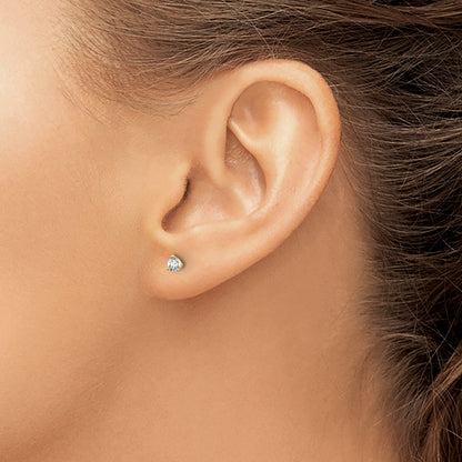 14K Yellow Gold 1/4 Ctw Lab Grown Diamond Vs+ F+ Round 3 Prong Heavy Wt. Screwback Stud Earrings