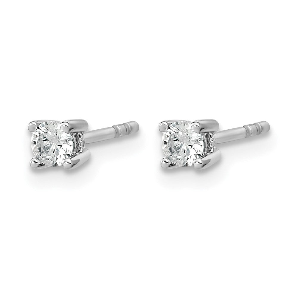 14K White Gold 1/5 Ctw Lab Grown Diamond Vs+ F+ Round 4 Prong Heavy Wt. Stud Earrings