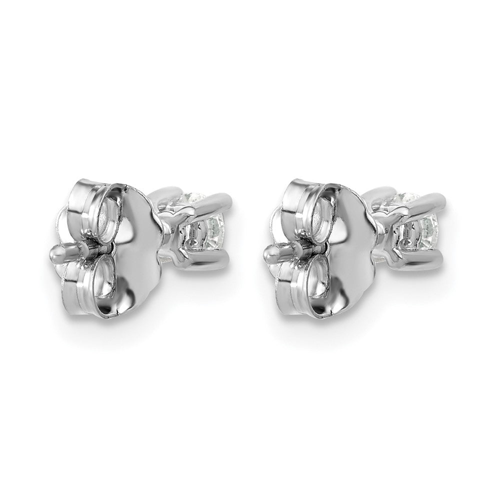 14K White Gold 1/5 Ctw Lab Grown Diamond Vs+ F+ Round 4 Prong Heavy Wt. Stud Earrings