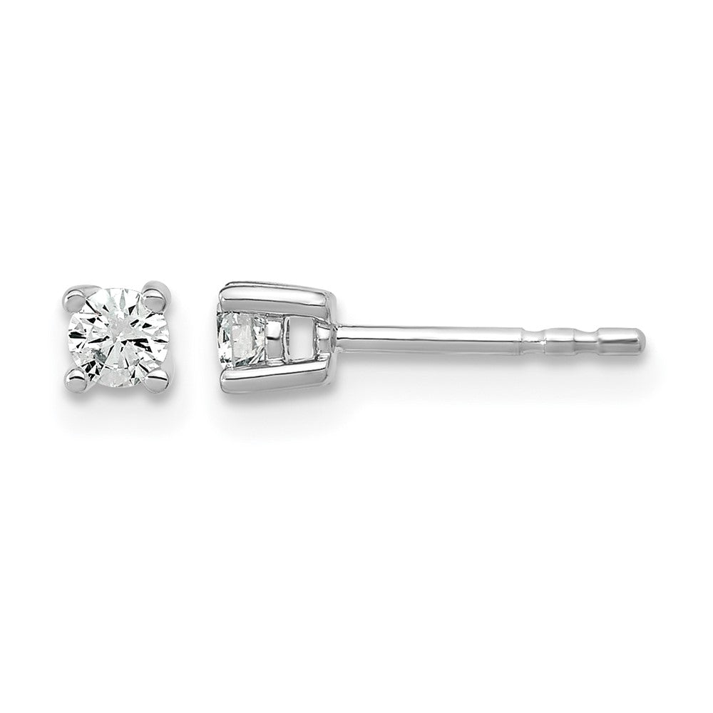 14K White Gold 1/5 Ctw Lab Grown Diamond Vs+ F+ Round 4 Prong Heavy Wt. Stud Earrings