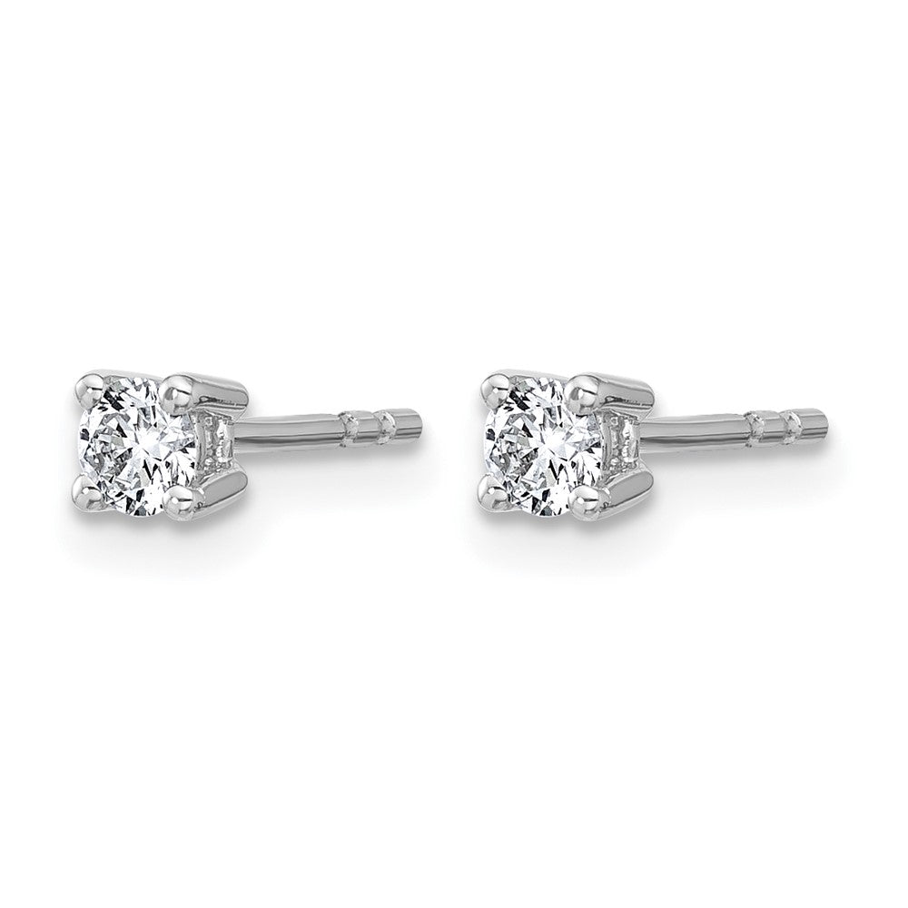 14K White Gold 1/4 Ctw Lab Grown Diamond Vs+ F+ Round 4 Prong Heavy Wt. Stud Earrings