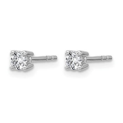 14K White Gold 1/4 Ctw Lab Grown Diamond Vs+ F+ Round 4 Prong Heavy Wt. Stud Earrings