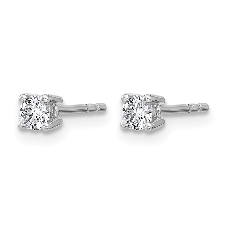 14K White Gold 1/4 Ctw Lab Grown Diamond Vs+ F+ Round 4 Prong Heavy Wt. Stud Earrings