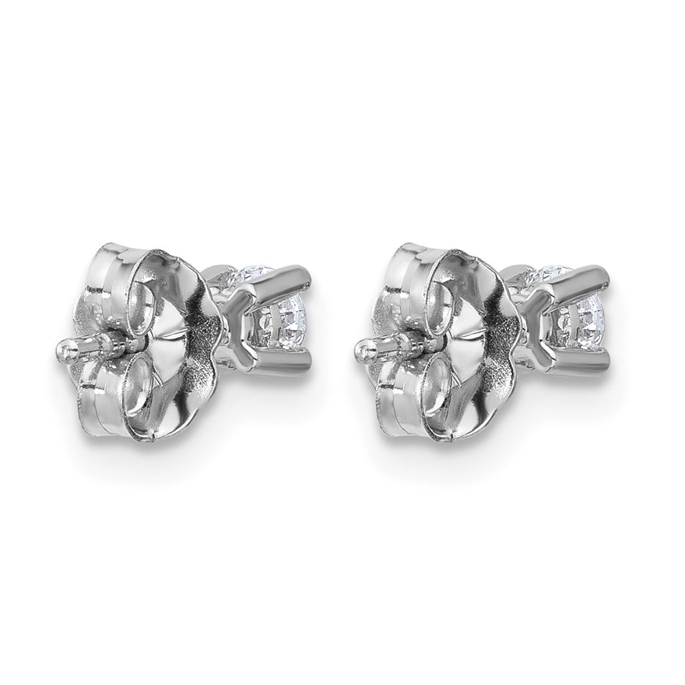 14K White Gold 1/4 Ctw Lab Grown Diamond Vs+ F+ Round 4 Prong Heavy Wt. Stud Earrings