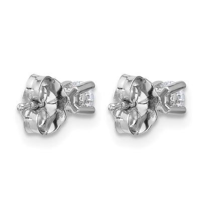 14K White Gold 1/4 Ctw Lab Grown Diamond Vs+ F+ Round 4 Prong Heavy Wt. Stud Earrings