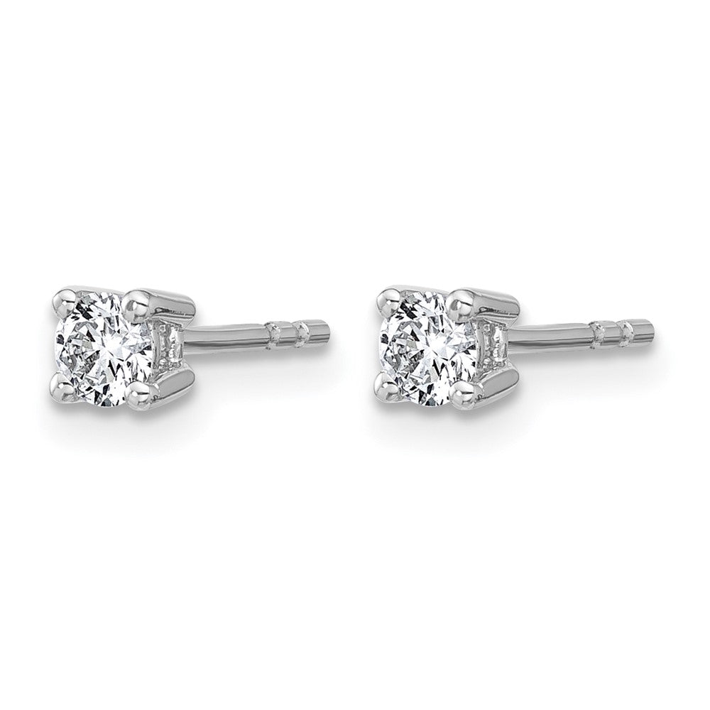 14K White Gold 1/3 Ctw Lab Grown Diamond Vs+ F+ Round 4 Prong Heavy Wt. Stud Earrings