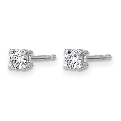 14K White Gold 1/3 Ctw Lab Grown Diamond Vs+ F+ Round 4 Prong Heavy Wt. Stud Earrings