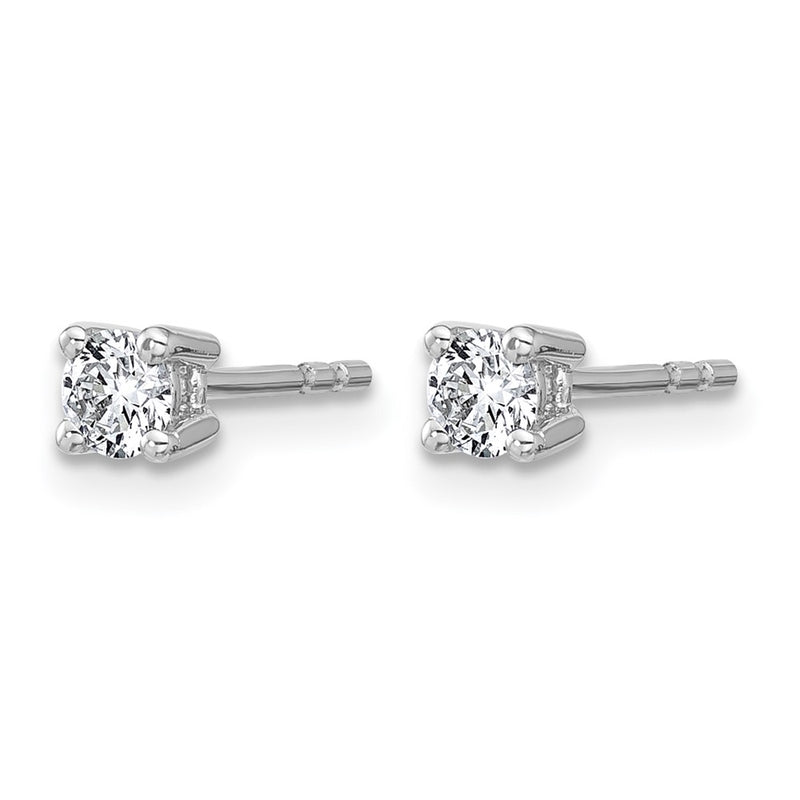 14K White Gold 1/3 Ctw Lab Grown Diamond Vs+ F+ Round 4 Prong Heavy Wt. Stud Earrings