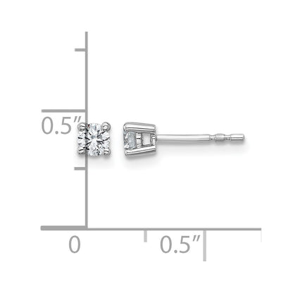 14K White Gold 1/3 Ctw Lab Grown Diamond Vs+ F+ Round 4 Prong Heavy Wt. Stud Earrings