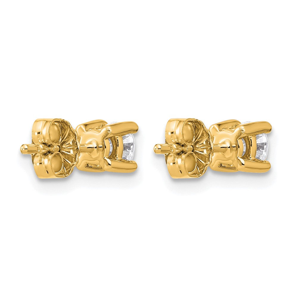 14K Yellow Gold 1/2 Ctw Lab Grown Diamond Vs+ F+ Round 4 Prong Heavy Wt. Stud Earrings
