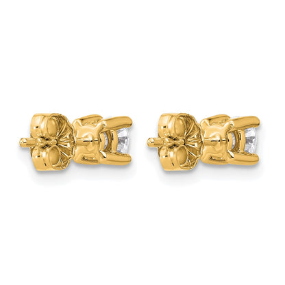 14K Yellow Gold 1/2 Ctw Lab Grown Diamond Vs+ F+ Round 4 Prong Heavy Wt. Stud Earrings