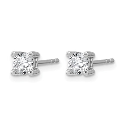 14K White Gold 2/3 Ctw Lab Grown Diamond Vs+ F+ Round 4 Prong Heavy Wt. Stud Earrings
