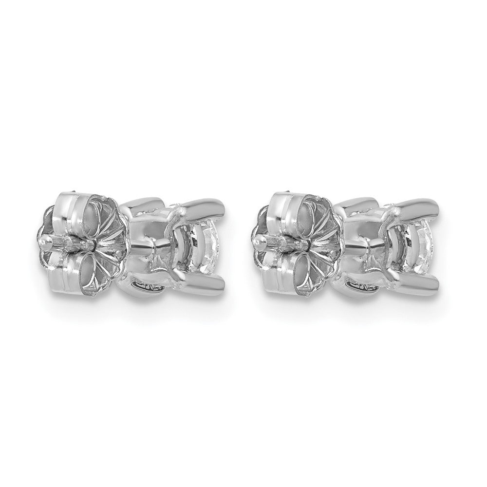 14K White Gold 2/3 Ctw Lab Grown Diamond Vs+ F+ Round 4 Prong Heavy Wt. Stud Earrings