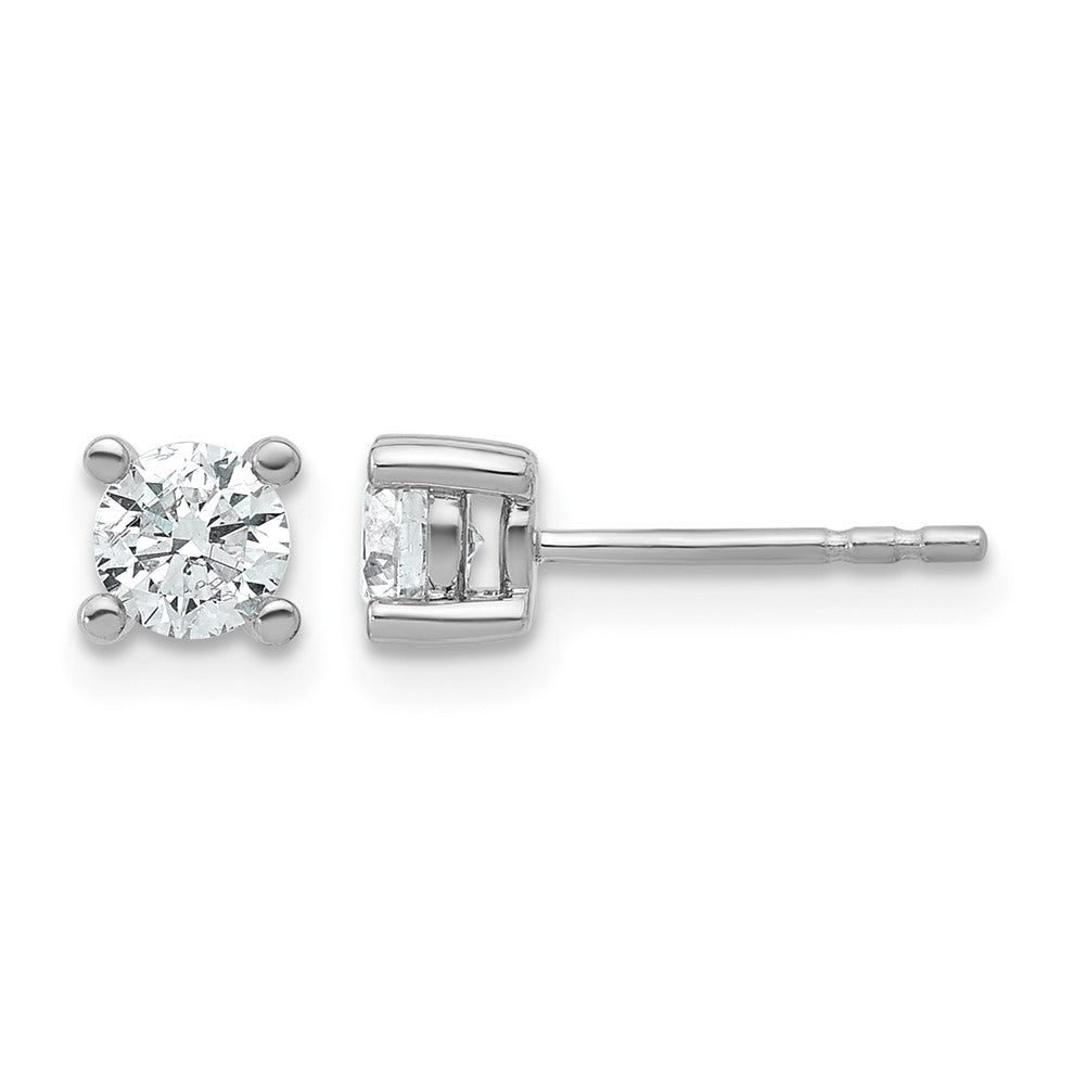 14K White Gold 2/3 Ctw Lab Grown Diamond Vs+ F+ Round 4 Prong Heavy Wt. Stud Earrings