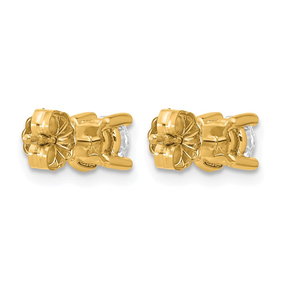 14K Yellow Gold 2/3 Ctw Lab Grown Diamond Vs+ F+ Round 4 Prong Heavy Wt. Stud Earrings